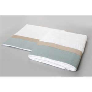 Άσπρο λαδόπανο με μεγάλη φάσα βεραμάν και μικρή μπεζ (6 τεμ)